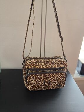 LUG CAROSEL XL Leopard Print Crossbody Bag - Brown
